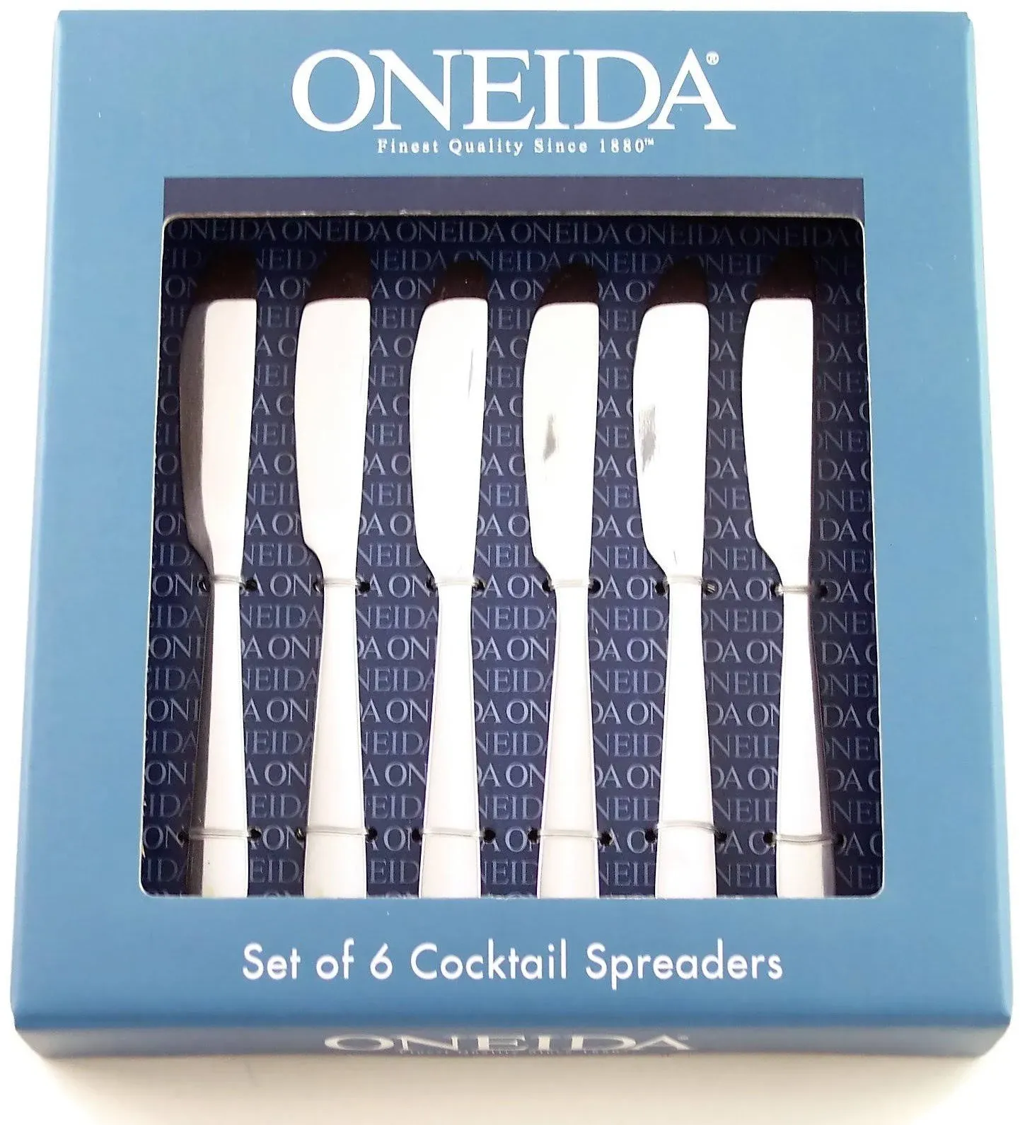 Oneida Nocha Everyday Flatware Cocktail Spreaders, Set of 6, 18/0 Stainless Steel, Silverware Set