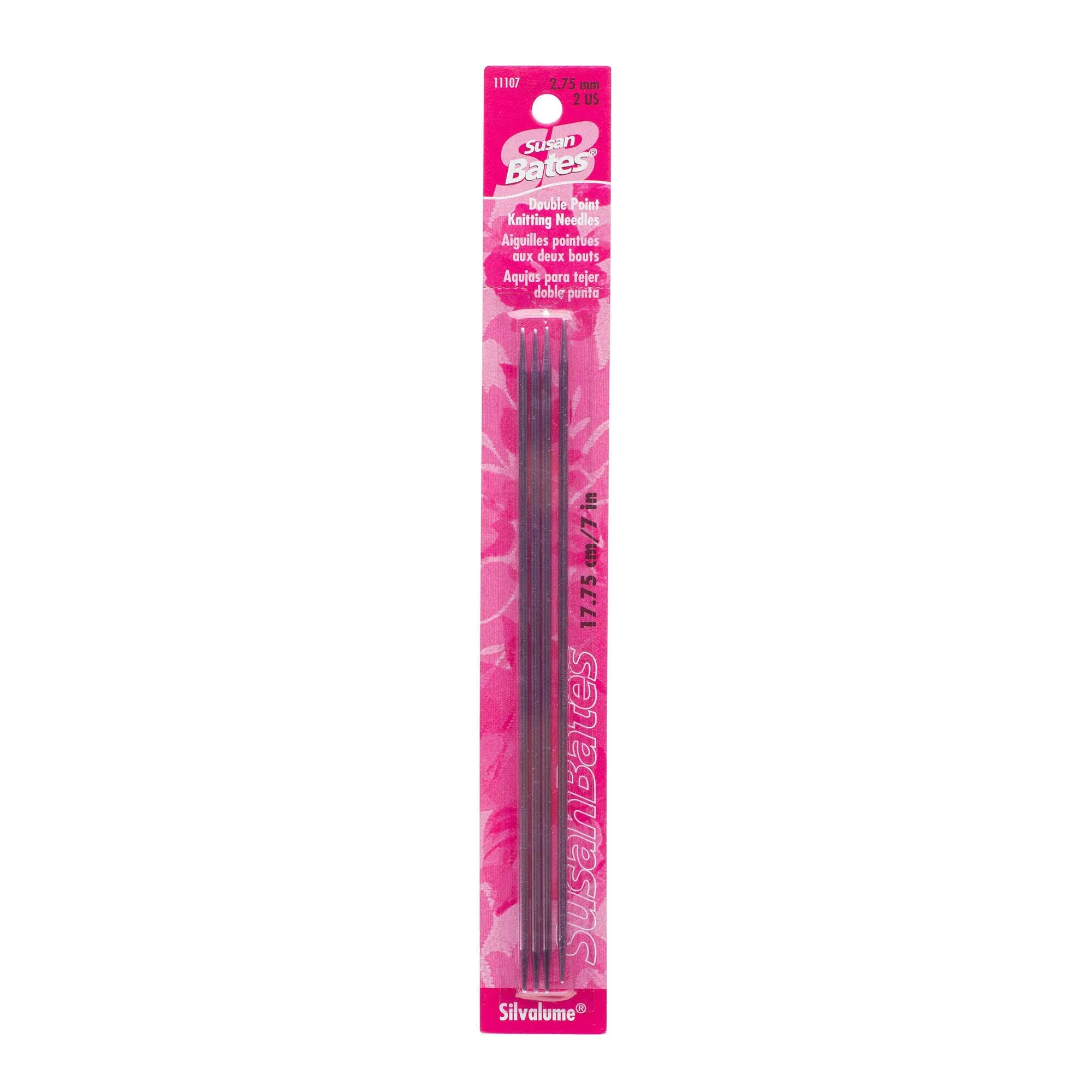 Silvalume Double Point Knitting Needles 7&#034; 4/Pkg Size 2/2.75mm