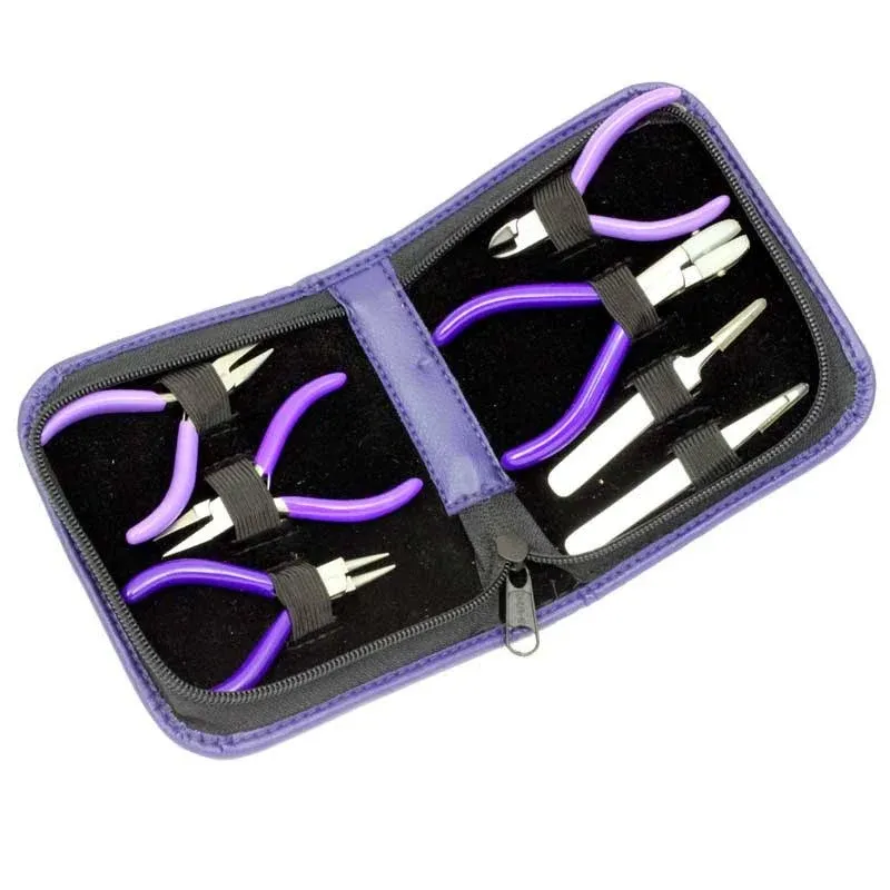 Beadsmith 7-Piece Jewelry Pliers Set with Case, Mini