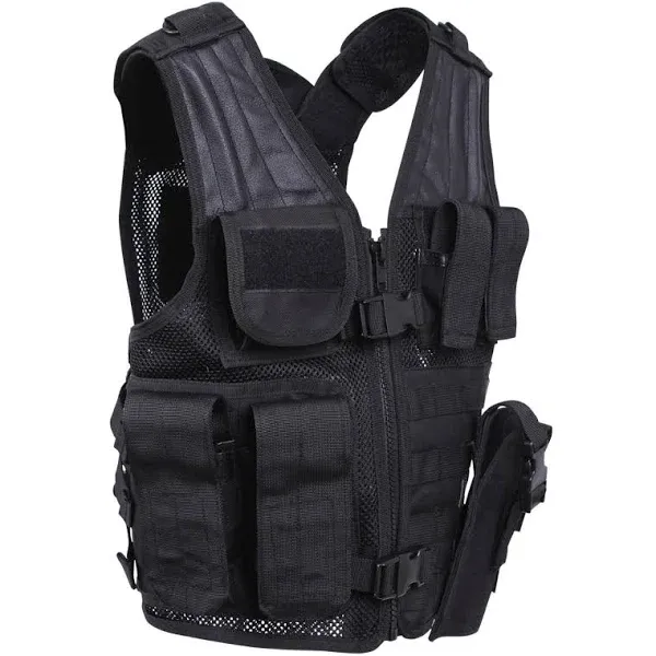 Rothco Kids Tactical Cross Draw Vest - Coyote-ACU Digital-MultiC<wbr/>am-Black-Olive