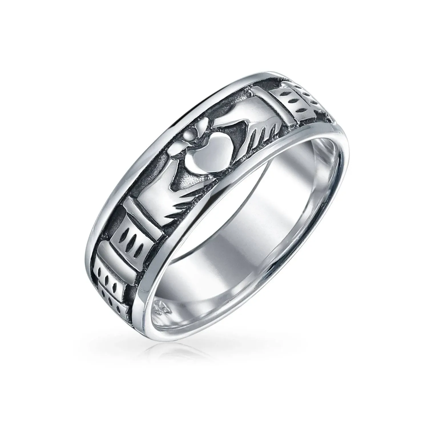 BFF Celtic Irish Couples Claddagh Wedding Band Ring Sterling Silver