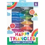 Ooly Jumbo Triangle Crayons for Toddlers [Set of 12], Toddler Crayons Ages 1-3, No Roll Crayons, Triangle Shaped Crayons are Easy to Hold Crayons