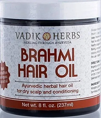 Brahmi Hair Oil (8 oz) by Vadik Herbs | All natural herbal hair oil for hair