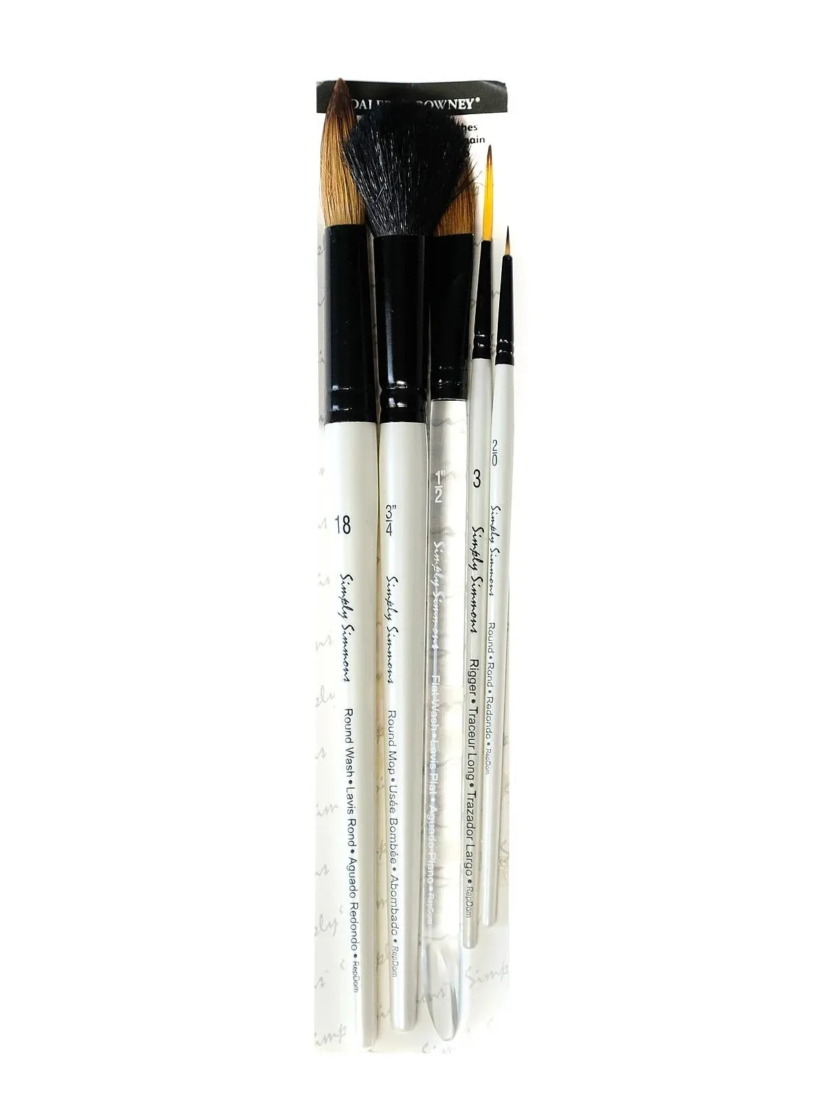 Simply Simmons Watercolor Natural & Synthetic 5 Piece Brush Set