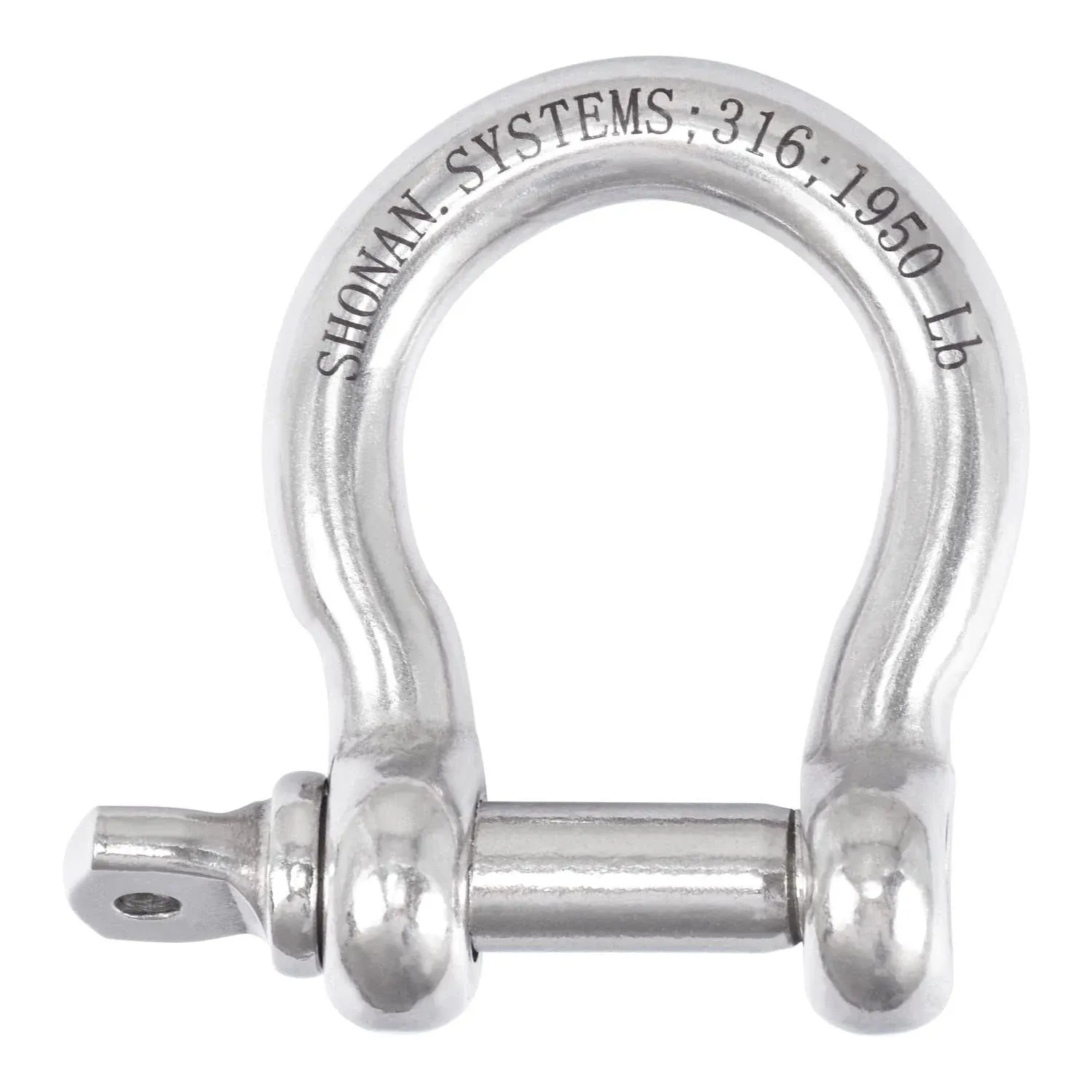 SHONAN 1/2" Large Bow Shackle, Heavy Duty D Ring Shackle, Marine Grade Stainless Steel Boat Anchor Kit Screw Shackle for Chain or Strap, 1950 Lbs Capacity, 1 Pc