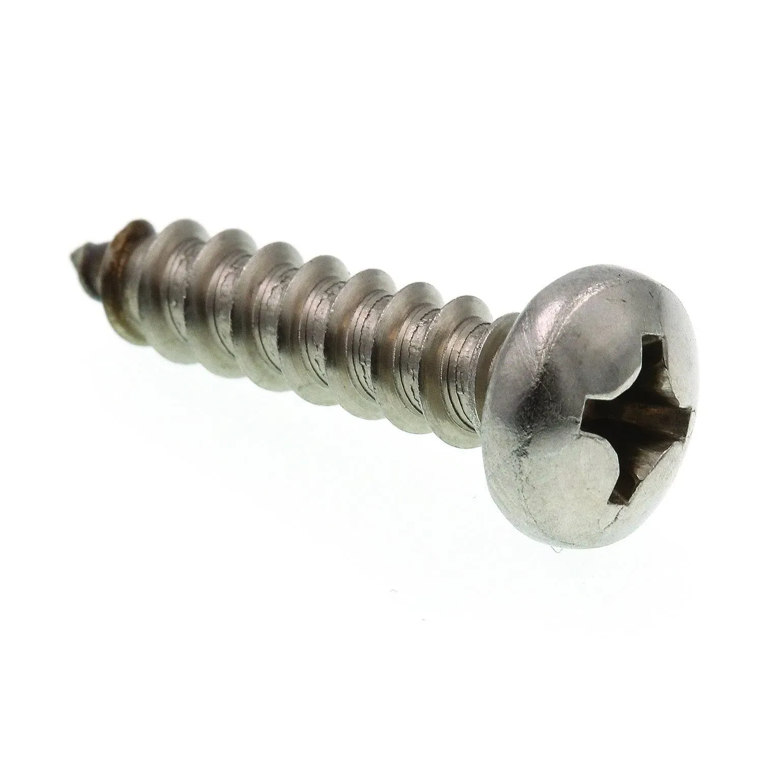 #12 x 1 in. Grade 18-8 Stainless Steel Phillips Drive Pan Head Self-Tapping Sheet Metal Screws (25-Pack) 9020859