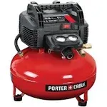 Porter-Cable C2002-ECOM 0.8 HP 6 Gallon Oil-Free Pancake Air Compressor