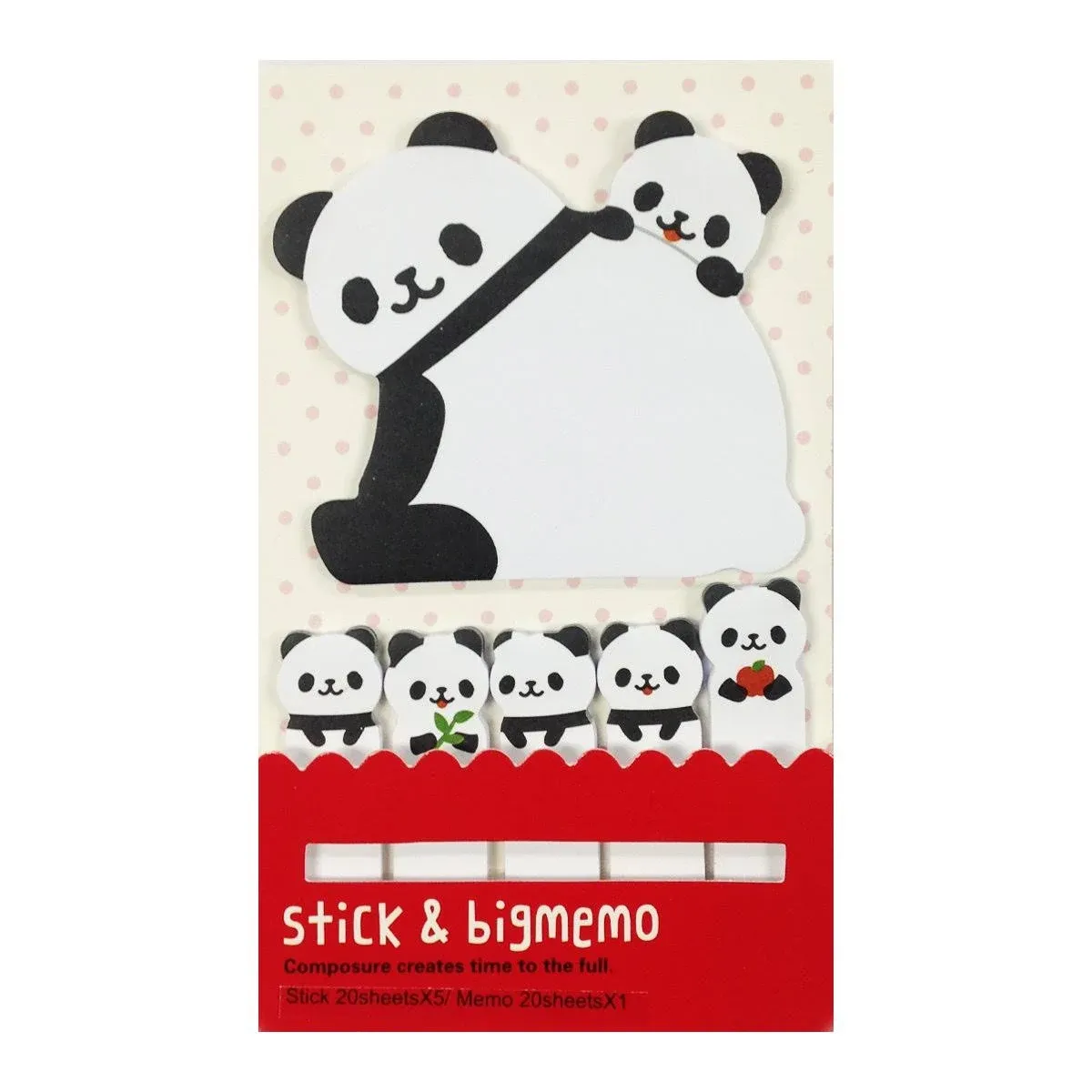 Wrapables® Bookmark and Memo Sticky Notes, Panda & Cubs