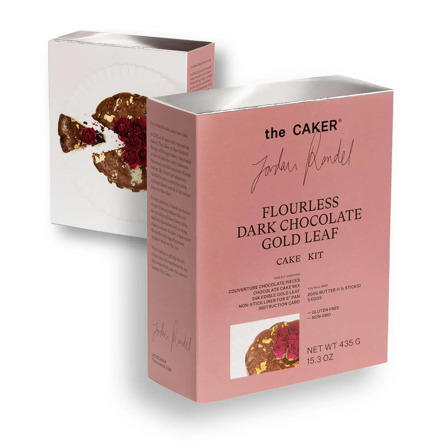 The Caker Flourless Dark Chocolate Gold Leaf Cake Kit