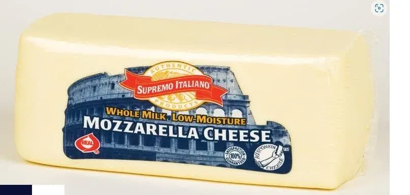 MissO Supremo Italiano - Whole Milk Mozzarella Cheese -6lbs - Log - Cheese Block ...