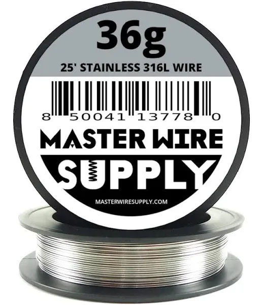 MWS - Stainless Steel 316L - 25 ft - 36 Gauge - Round Wire