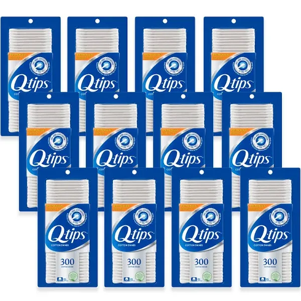 Q-tips Antimicrobial Swabs for Cleaning Are Made with 100 Percent Cotton, 300 ...