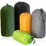 Frelaxy Stuff Sack Set 5-Pack Ultralight Ditty Bags with Dust Flap for Traveling Hiking Backpacking