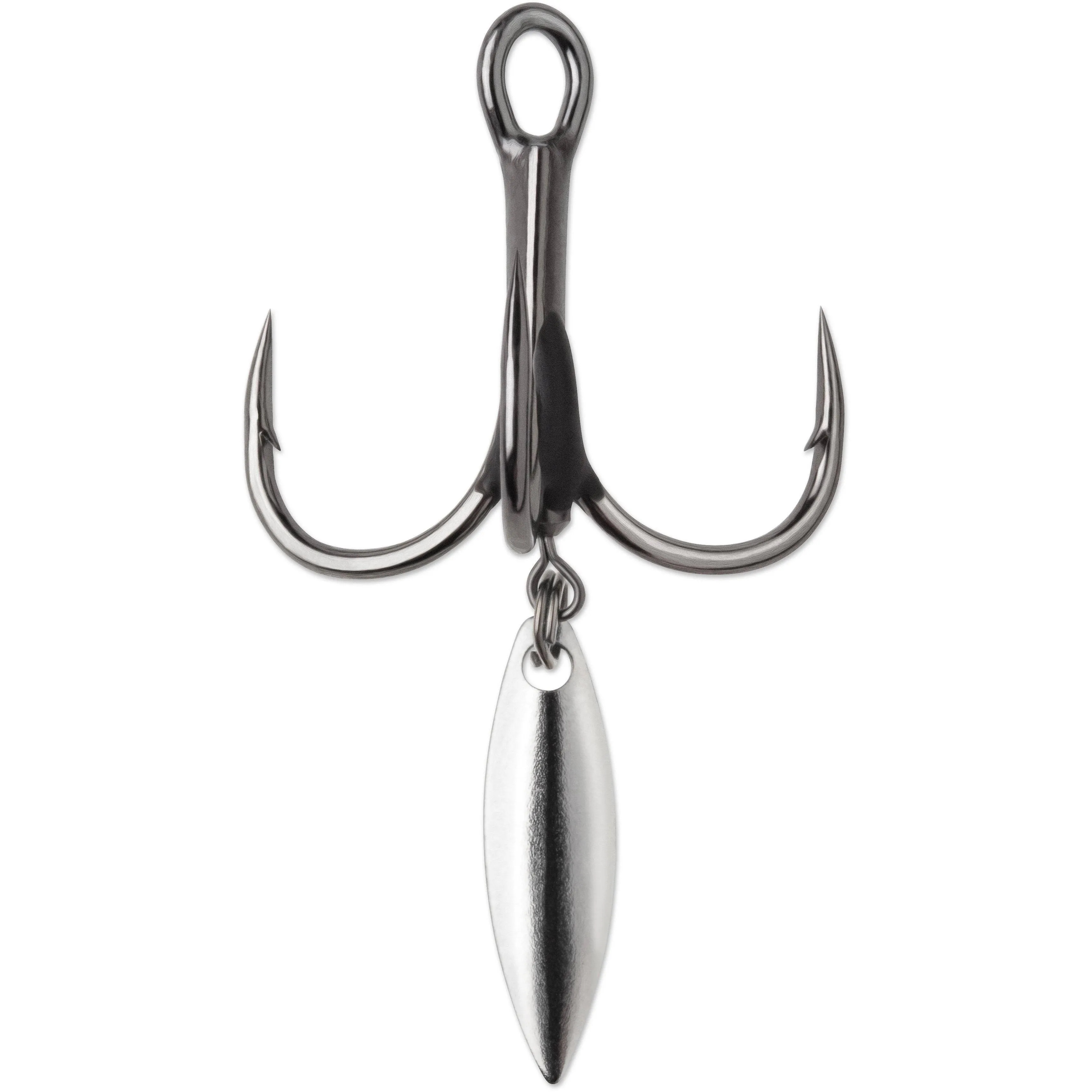 VMC Bladed Hybrid Treble Short Fishing Hook 2-Pack - Black Nickel