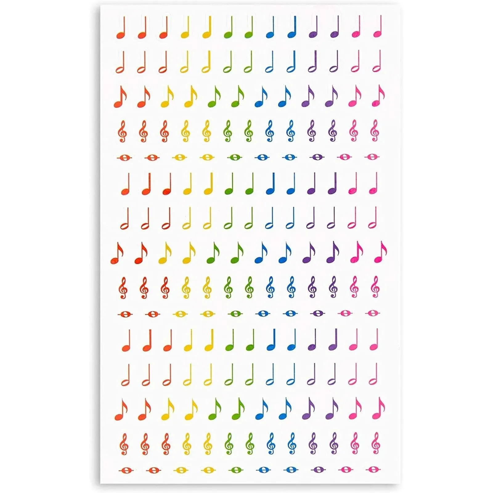 3000x Rainbow Music Note Stickers Labels for Piano Teachers Students, 0.5 inch