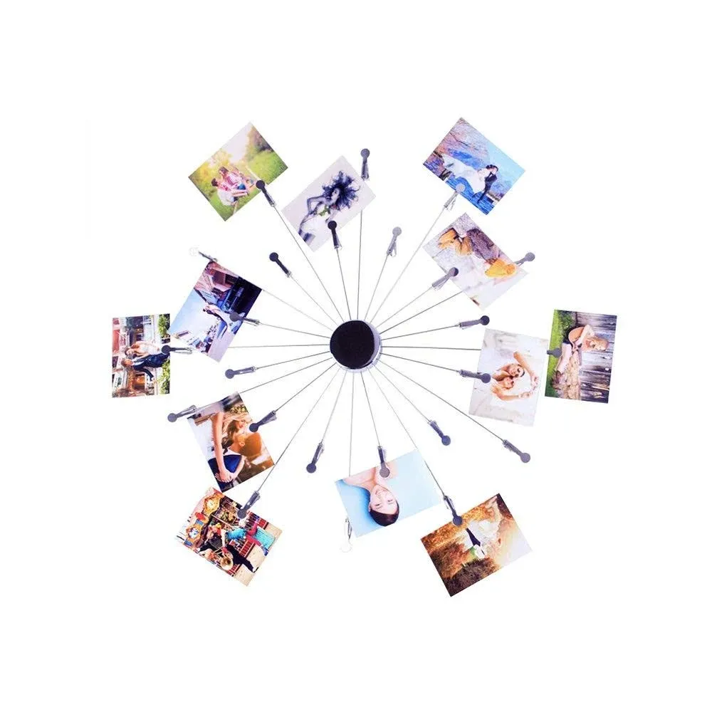 Mollytek Hanging Photo Display Wall dcor Magnetic Collage Board Clip Photo Holder ...