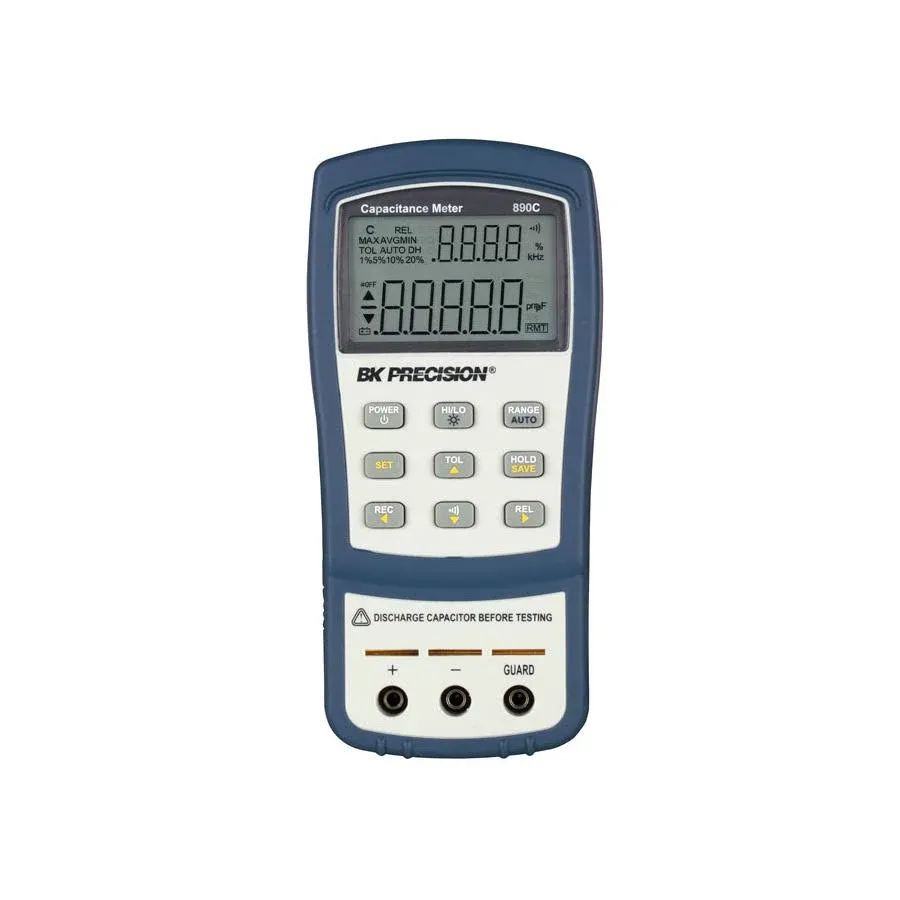 B&K Precision 890C Dual Display Handheld Capacitance Meter, 50 mF Max Range