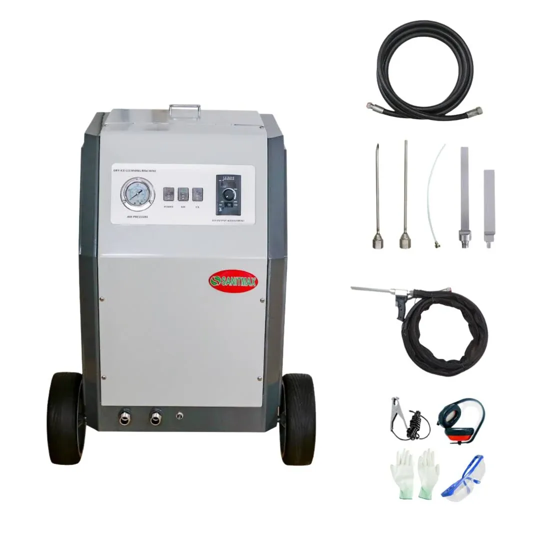 SM2000 Dry Ice Blasting Machine, 44 lbs Dry Ice Hopper, Handheld Control Spray Gun, 5 Nozzles