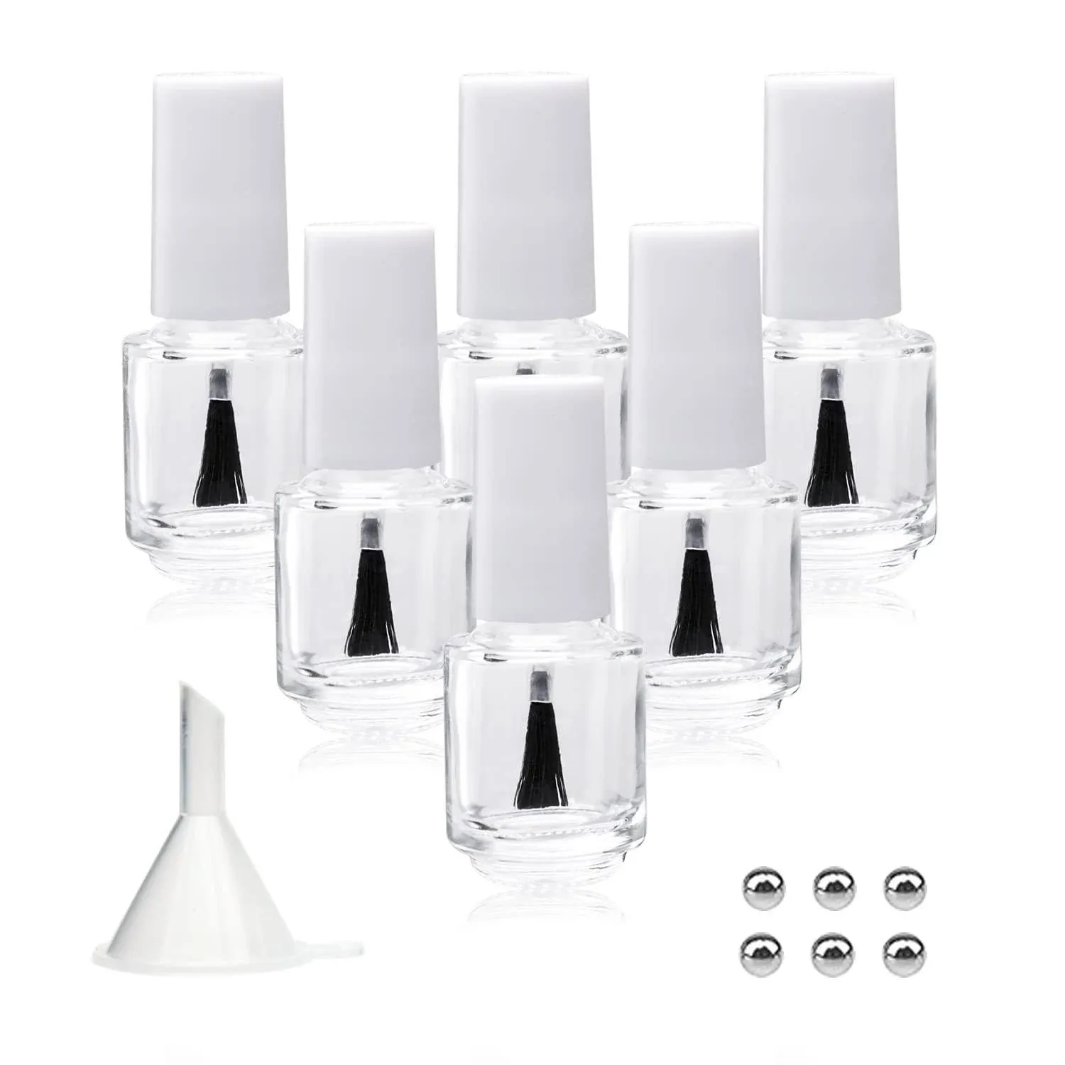 6 PCS Empty Nail Polish Bottles with Funnel Empty Fingernail Polish Bottle USA