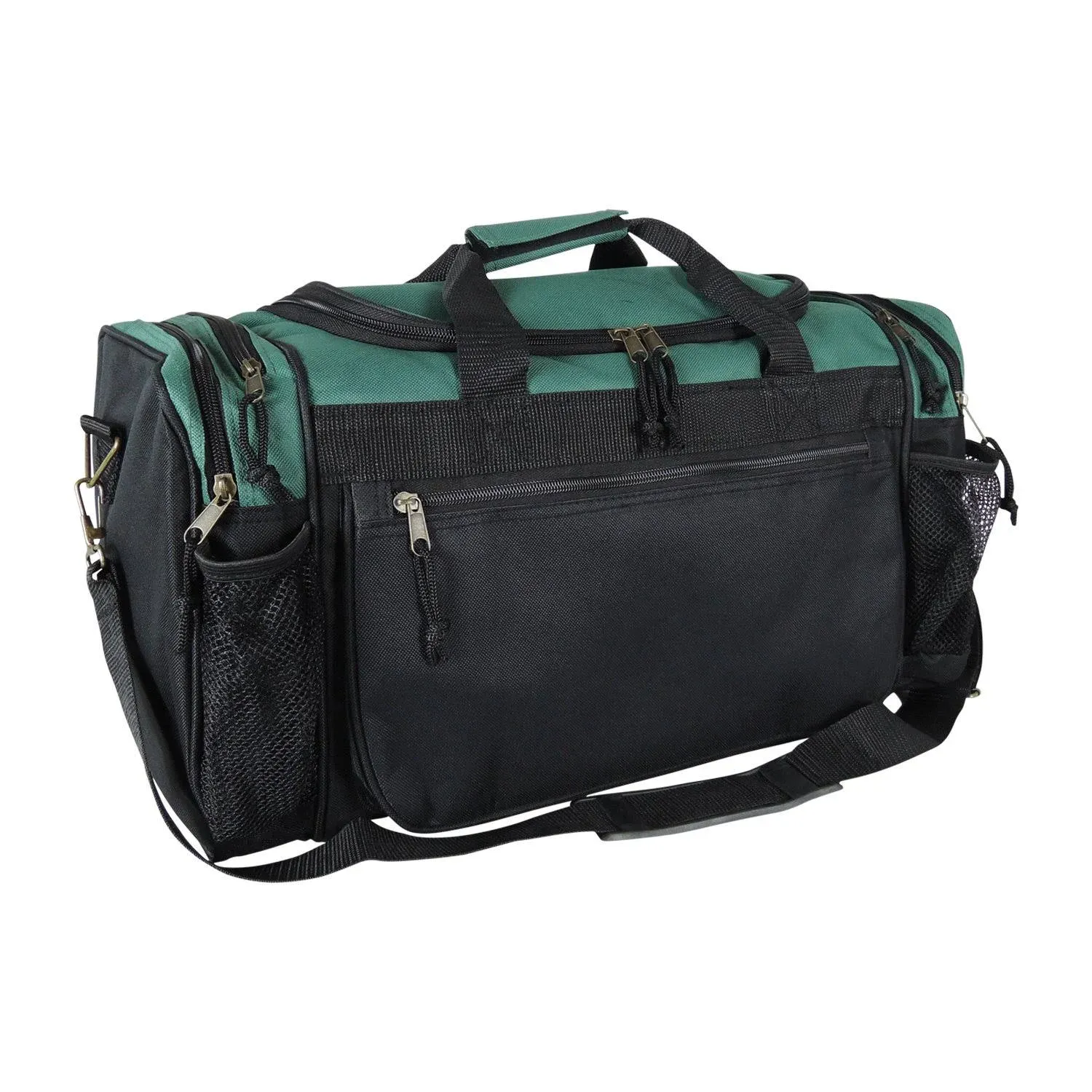 Dalix 20" Sports Duffle Bag with Mesh and Valuables Pockets in Dark Green