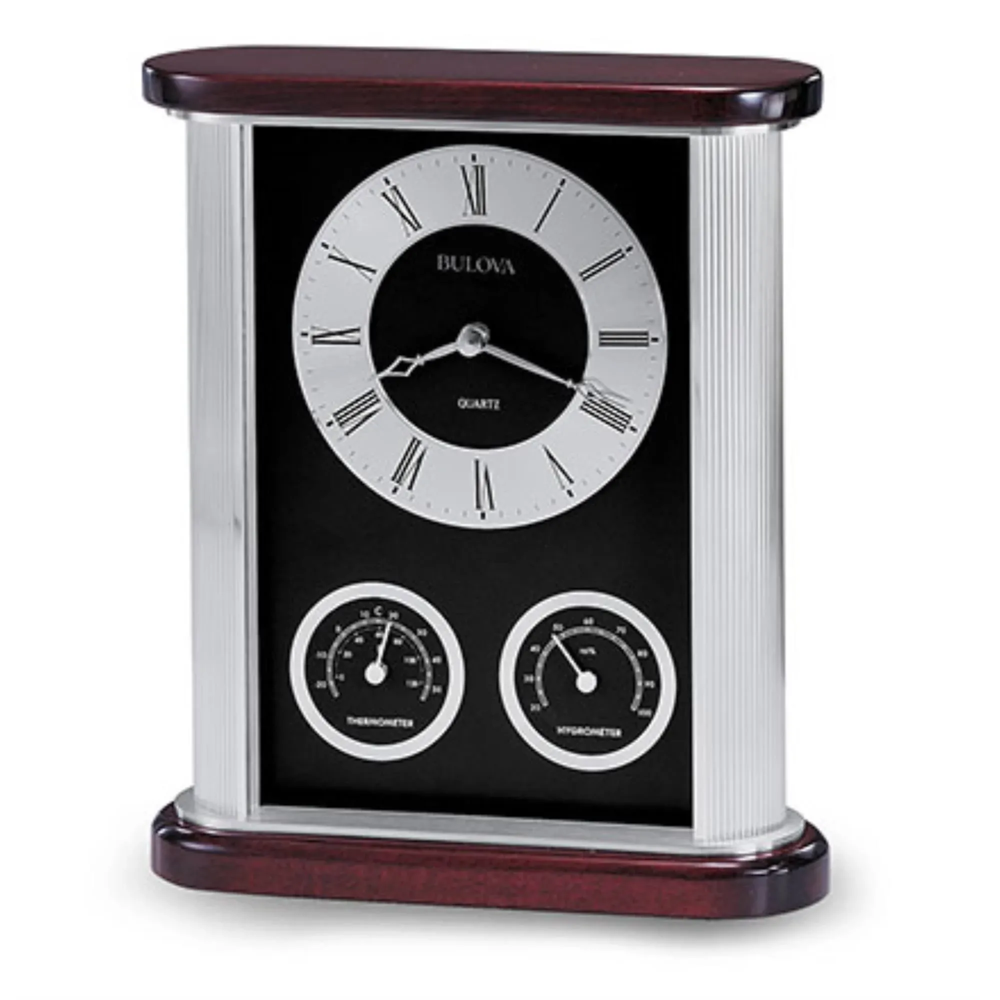 Belvedere Desk Clock With Thermometer And Hygrometer - Traditional - Desk And Mantel Clocks - by VirVentures | Houzz