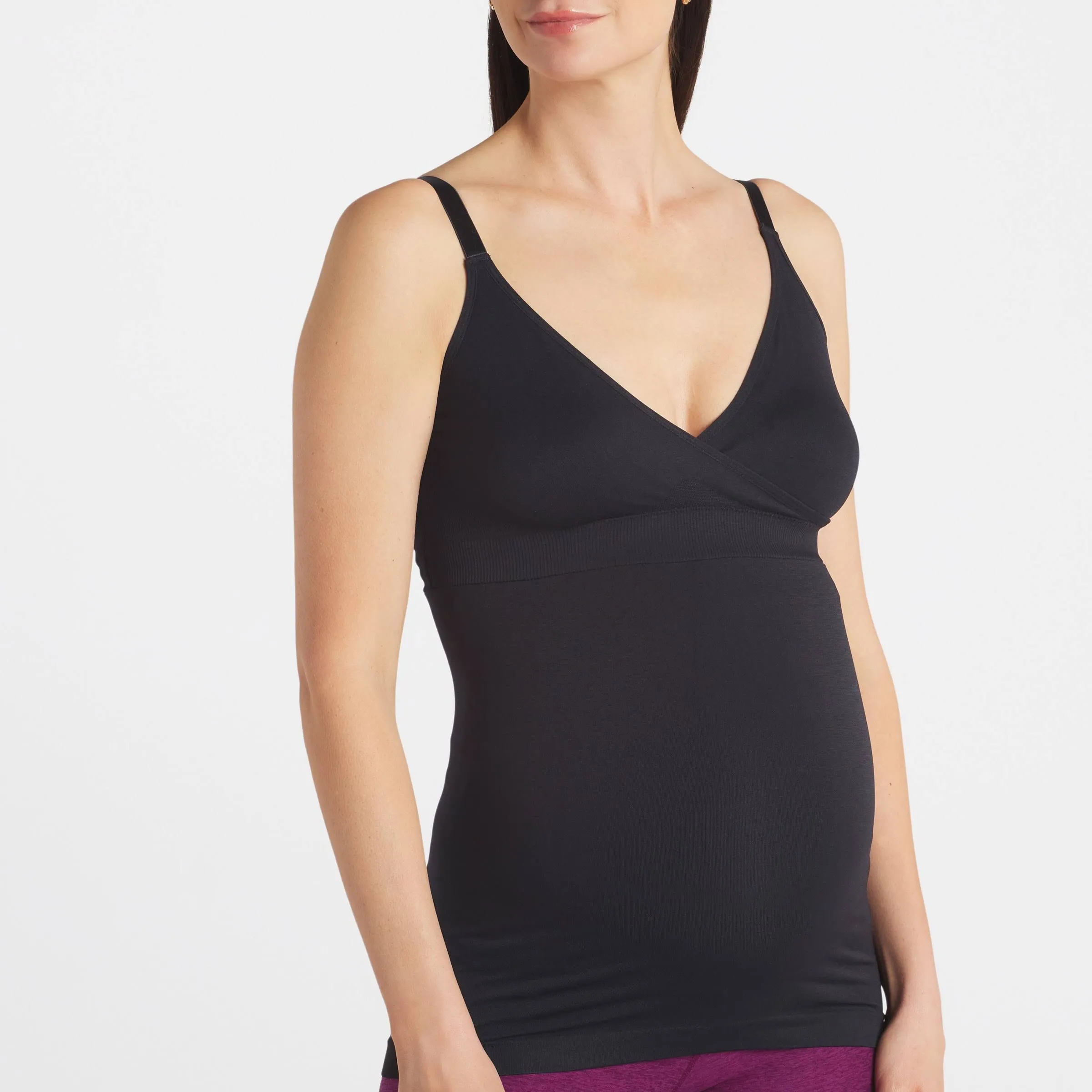 Ingrid & Isabel Basics Crossover Maternity & Nursing Cami, Seamless Support Tank ...