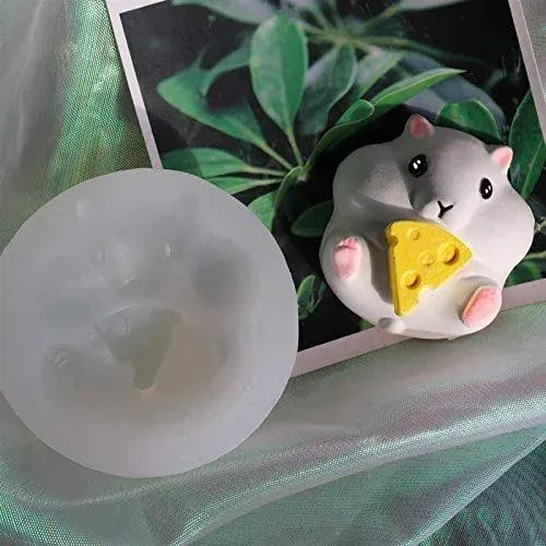 JQS 3D Animal Mold Hamster Silicone soap Mold Animal Candle Aromatherapy Mold soap Making Mold ice Cube Mold, Chocolate Mold, Candy Mold, Cake Mold (B)