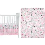 Bedtime Originals Blossom Pink Watercolor Floral 3-Piece Baby Crib Bedding Set