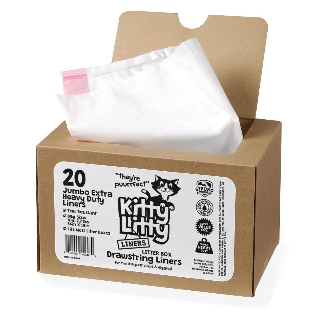 Kitty Litty Extra Heavy Duty Jumbo Cat Litter Box Liners