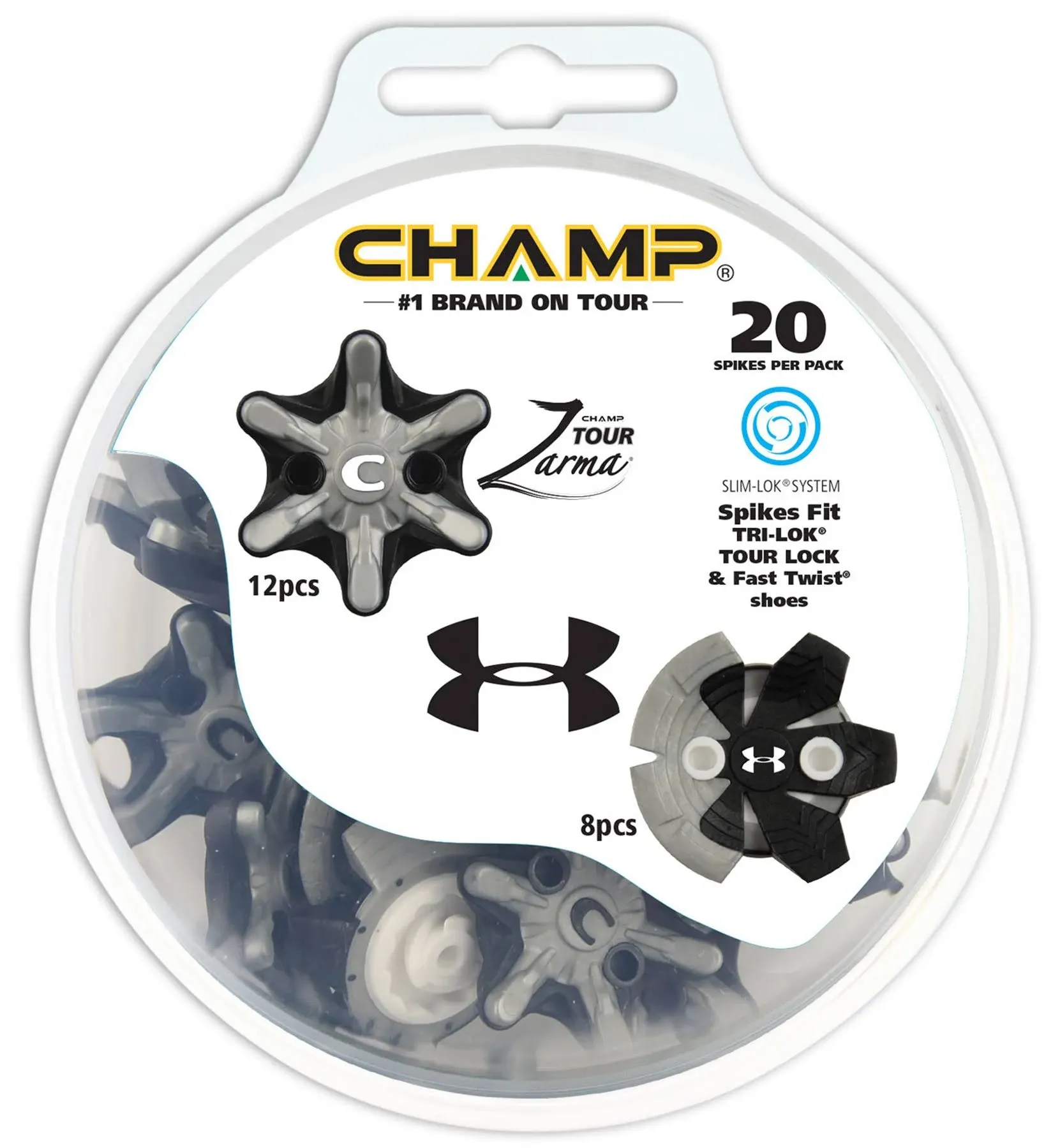 Champ UA Zarma Tour Slim-Lok Cleats - Gray/Black