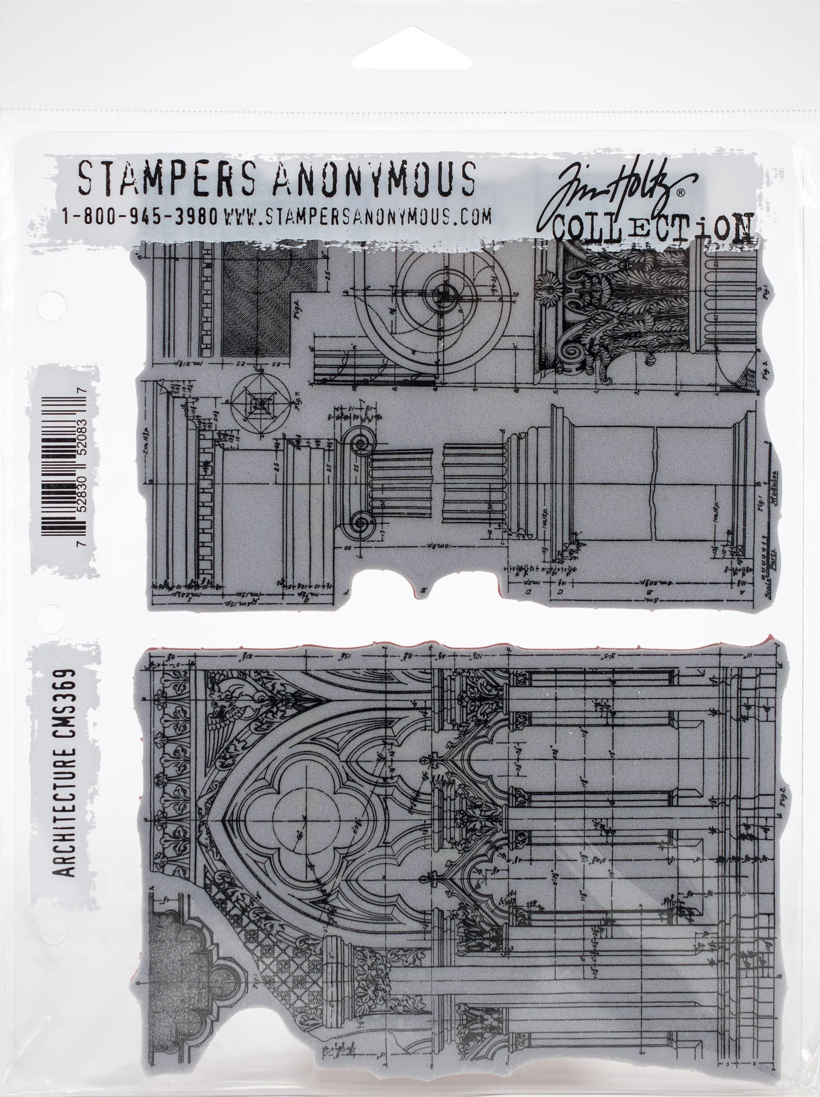 Tim Holtz Cling Stamps 7"X8.5" Architecture