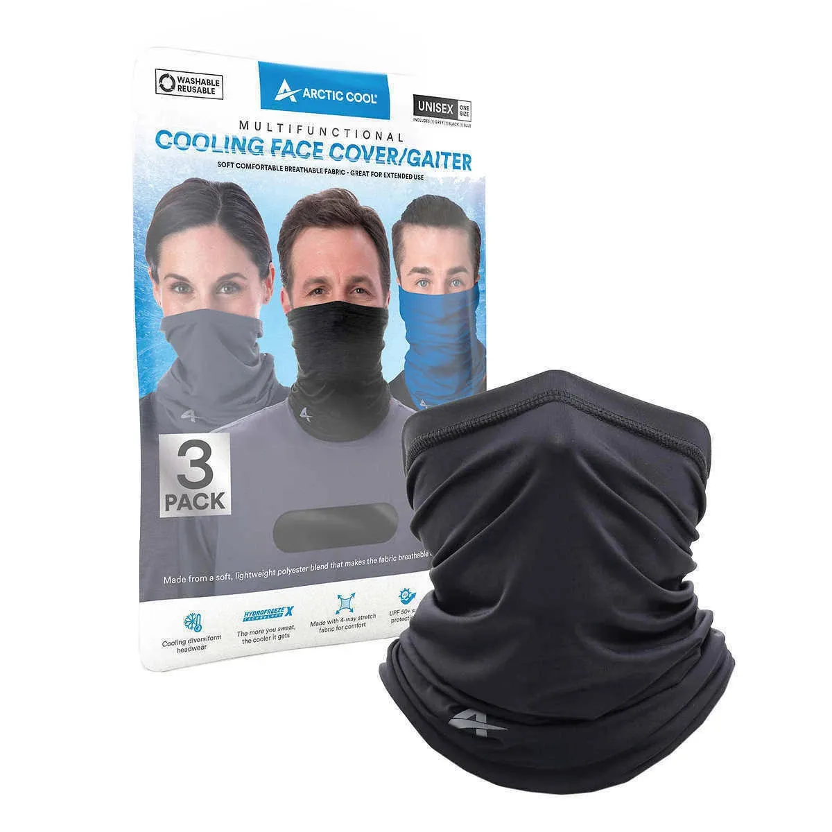 Arctic Cool Cooling Face Gaiter 3-Pack