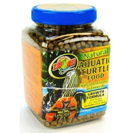 Zoo Med 3 Pack of Natural Aquatic Turtle Food with Growth Formula, 7.5 Ounces Per Container