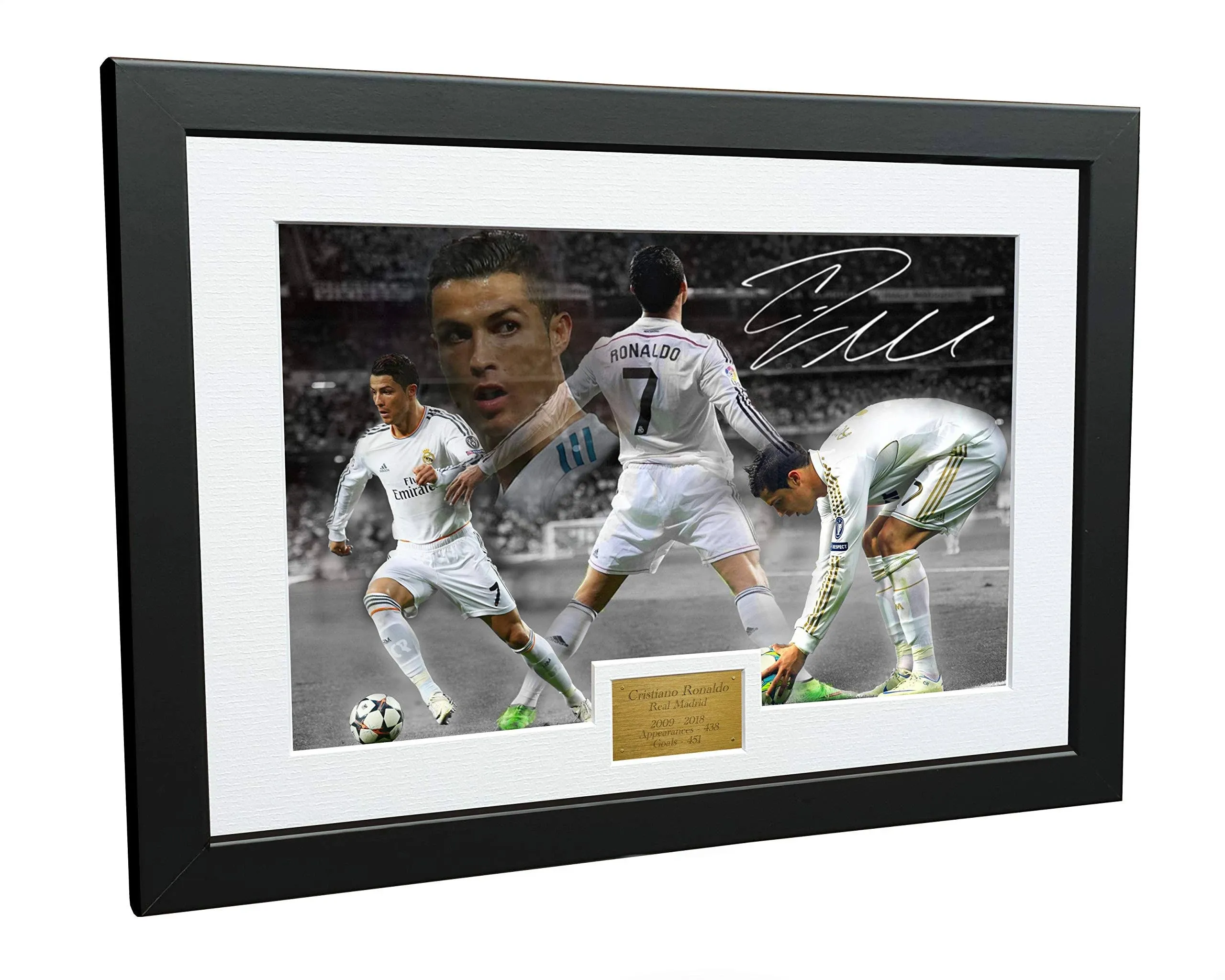 12x8 A4 Christiano Ronaldo Real Madrid Celebration Autographed Photo Photograph Picture Frame Football Soccer Poster Gift