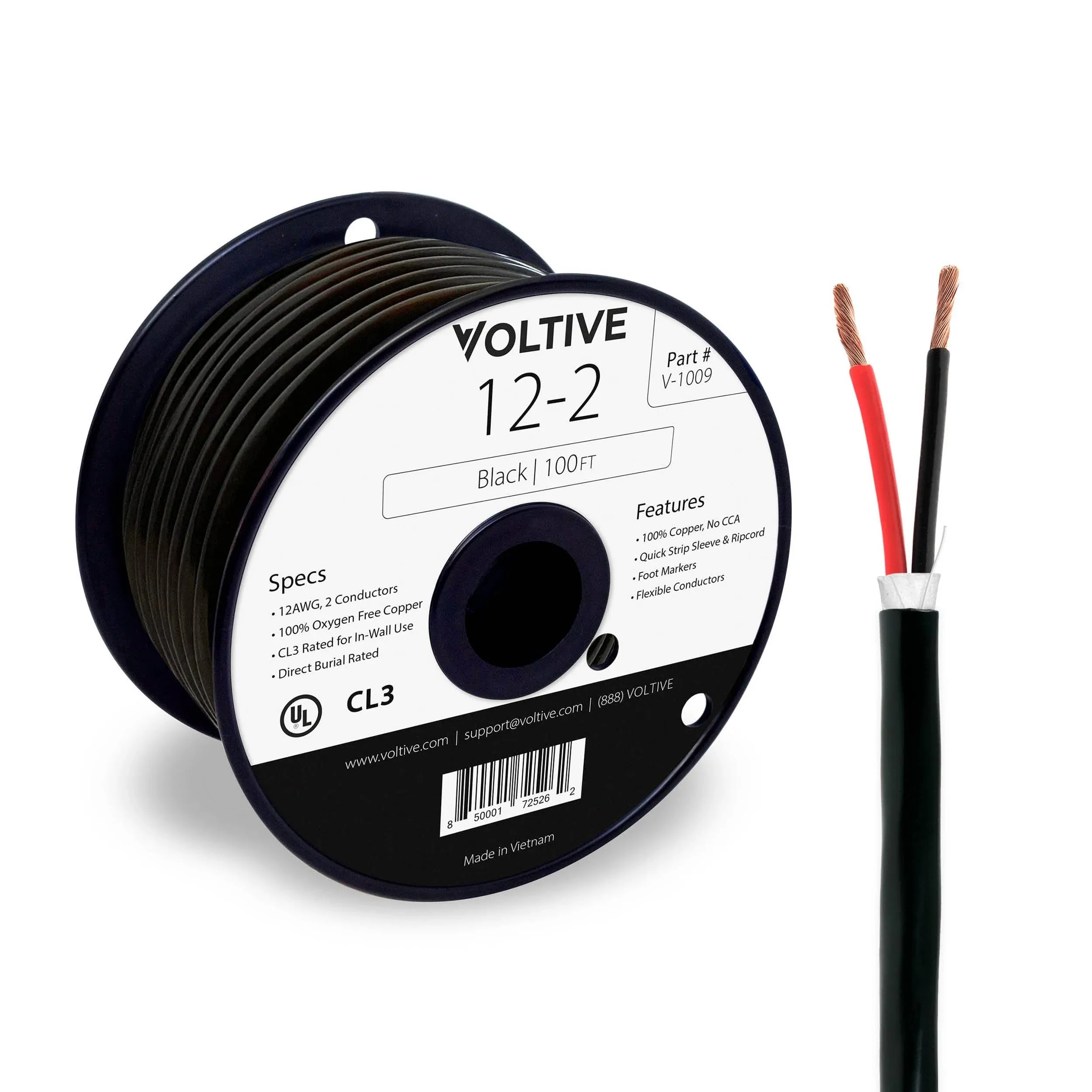 Voltive 12/2 In-Wall & Direct Burial Speaker Wire