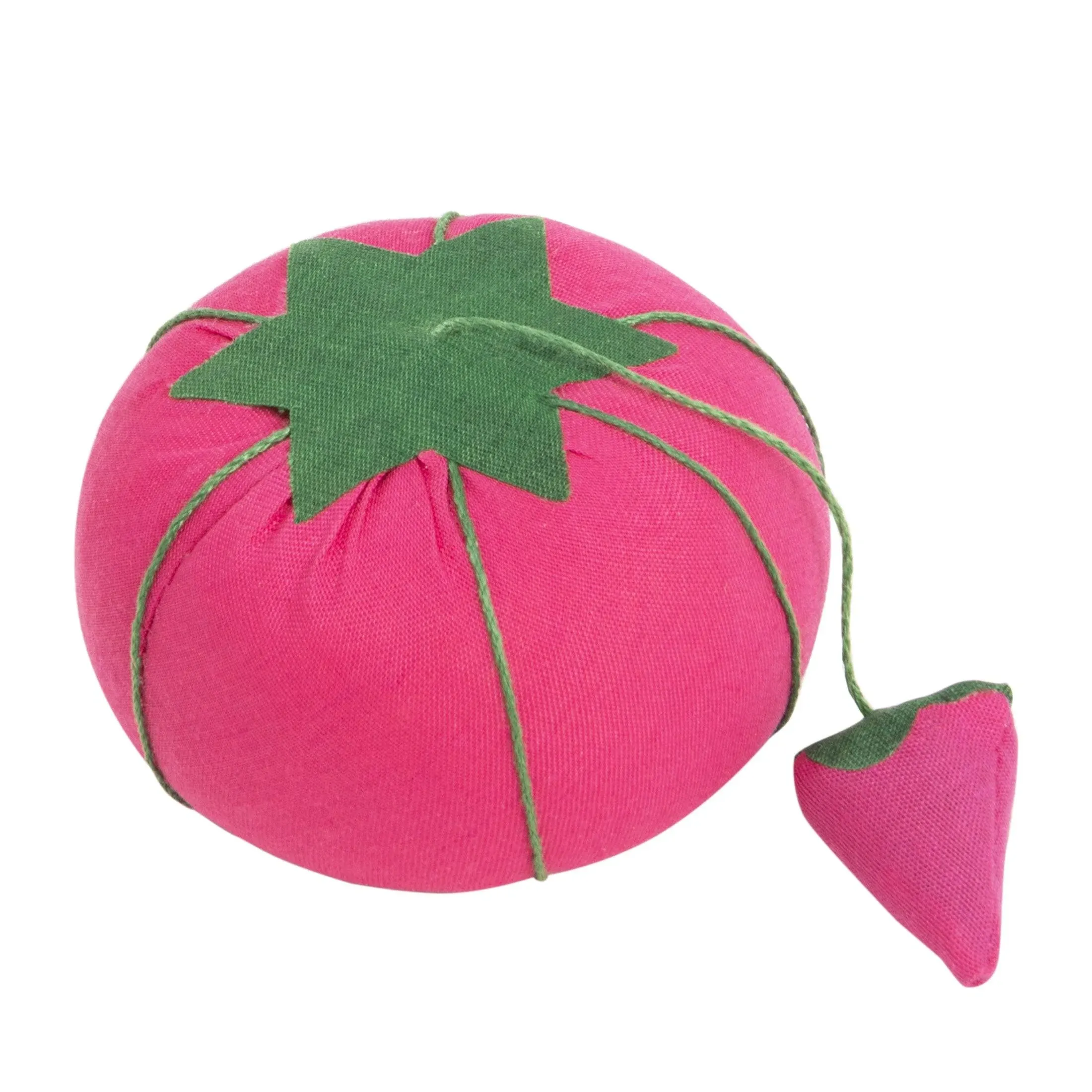 Dritz Tomato Strawberry Emery, Green Pin Cushion, Pink