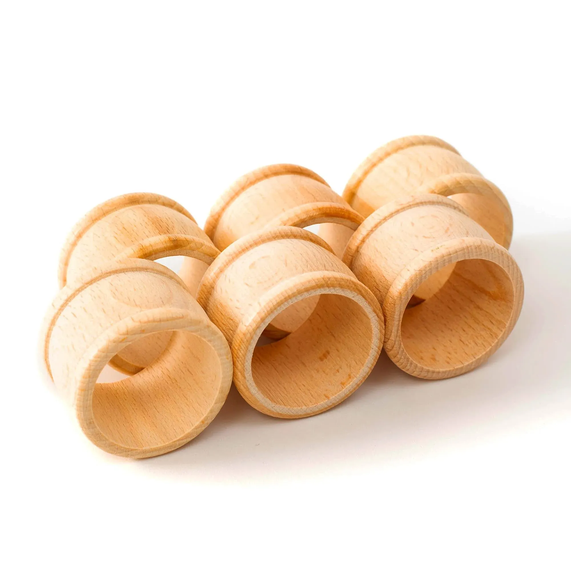 tuuli Kitchen – Wooden Napkin Rings, 6-Piece Napkin Holders for Table Decoration, Wooden Ring Set for Cloth, Linen and Paper Table Napkins, 1.69 x 1.26 inches