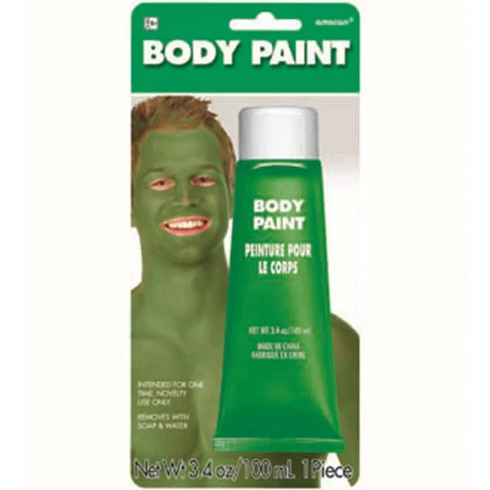 Green Body Paint for Halloween - 3.4 oz. (1 Pc.) - Vibrant & Easy-to-Apply Costume Makeup, Perfect for Props and Parties