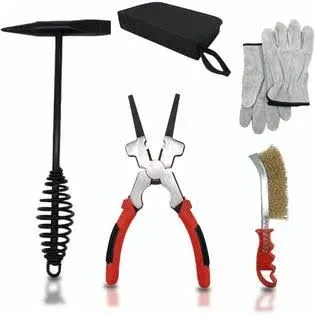 Fox Alloy Welding Tool Kits with Scratch Wire Brush Welding Chipping Hammer Slag Removal Brush Tool Welding Gloves