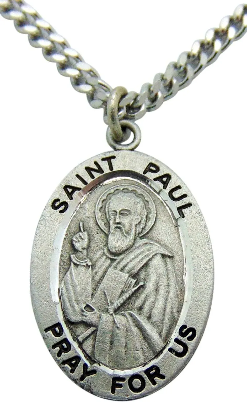 Westman Works St Nicholas Solid Pewter Patron Saint Medal One Inch with Stainless Steel Chain