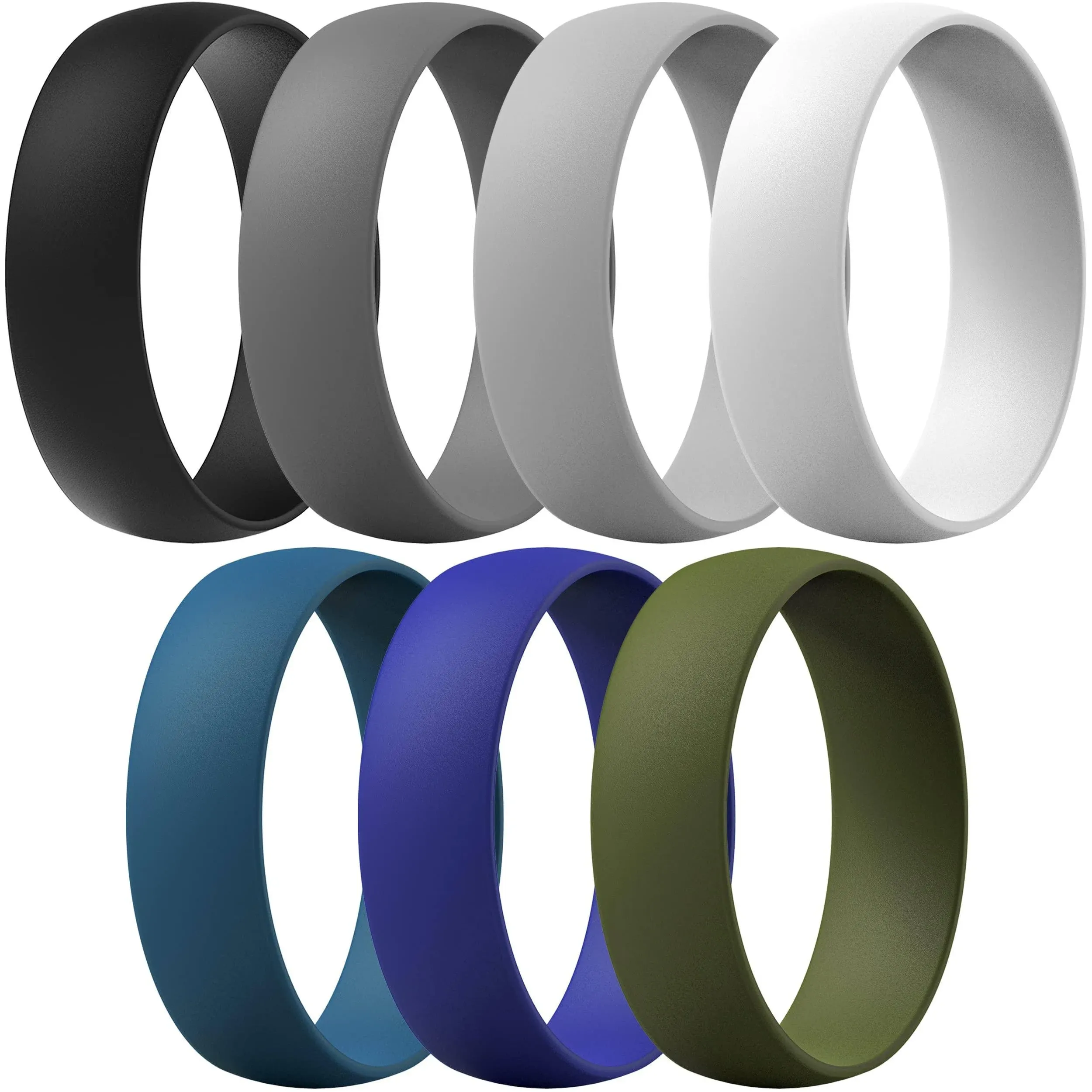 ThunderFit Silicone Rings for Men and Women, 6mm Wide - 15mm Thick Dark Grey ...