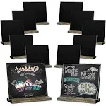 Zhithink 12 Pack Small Chalkboard Signs with Stand, 5 X 6 Inch Wooden Tabletop Chalkboard Sign, Mini Chalkboard Signs with Stand, Ideal for Table Numbers, Message Boards, Party Decorations