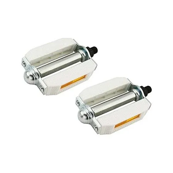 Alta 1/2" White PVC Metal Beach Cruiser Bike Pedals