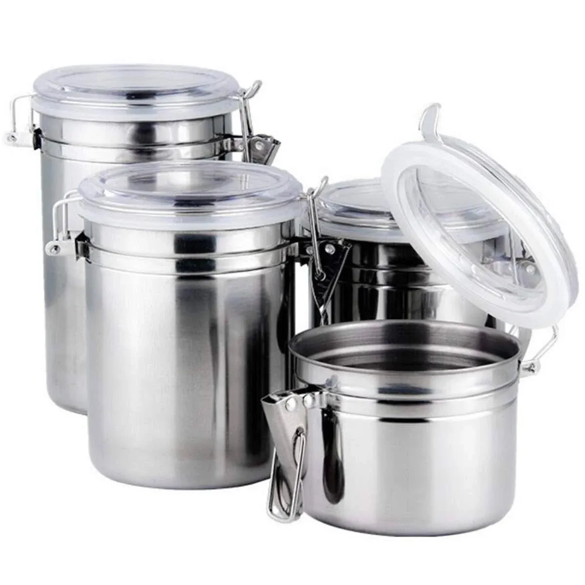 Foraineam 4-Piece Stainless Steel Airtight Canister Set