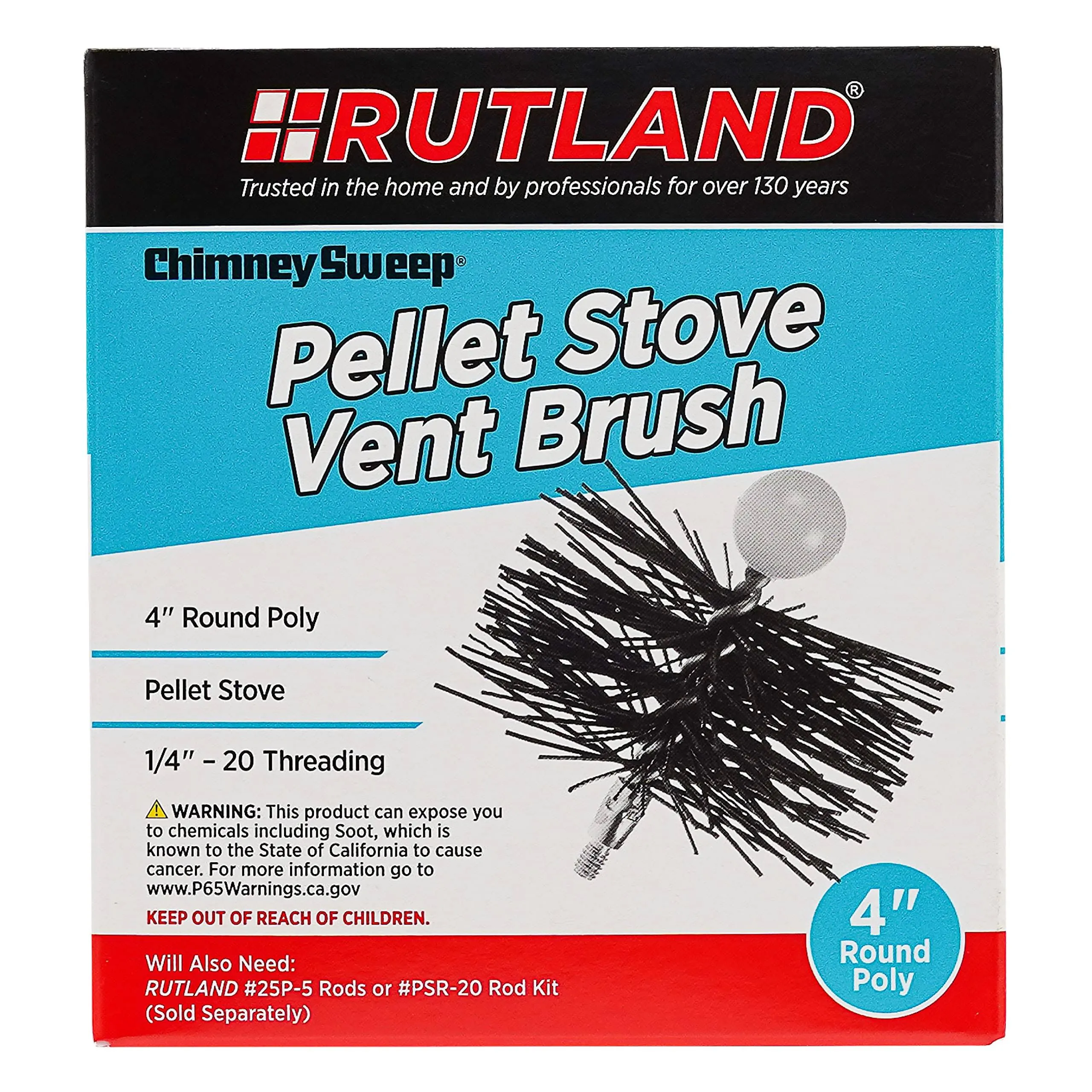 Rutland 4 in. Round Brush, 1/4 in. 20 Thread