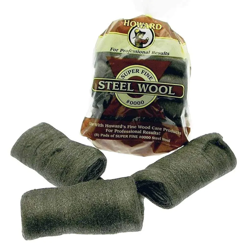 Howard 210493 STWL Grade 0000 Steel Wool 8Pk