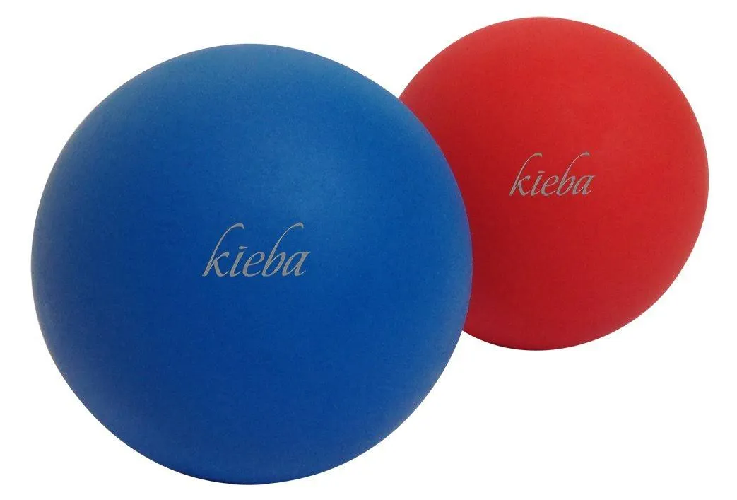 Kieba Massage Lacrosse Balls for Myofascial Release, Trigger Point Therapy, Muscle Knots, and Yoga Therapy. Set of 2 Firm Balls (Green and Yellow)