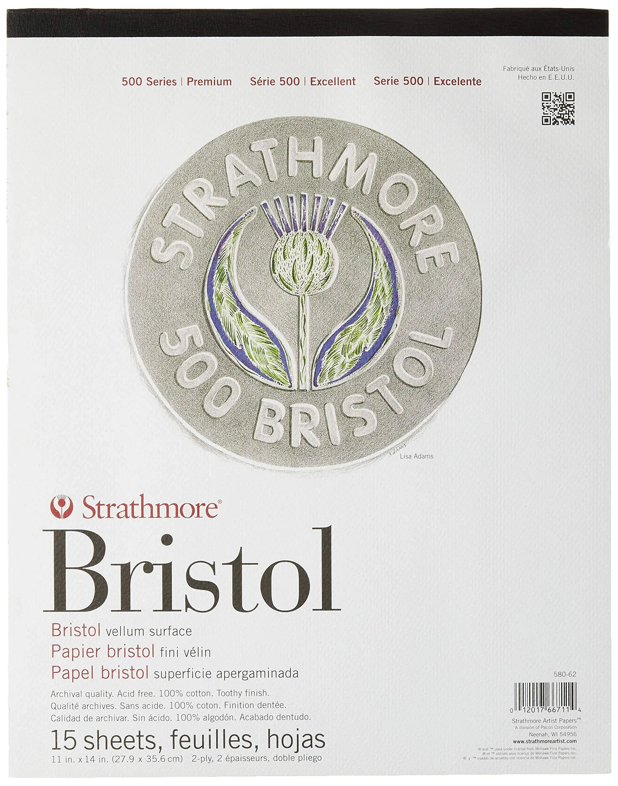 Strathmore 11" x 14" 500 Series Vellum Bristol Pad