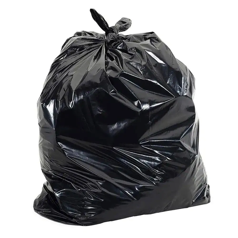 Aluf Plastics 33 in. x 39 in. 33 Gal. Black Trash Bags (Pack of 100) 1.2 mil (eq) for Industrial and Janitorial RL-3339H