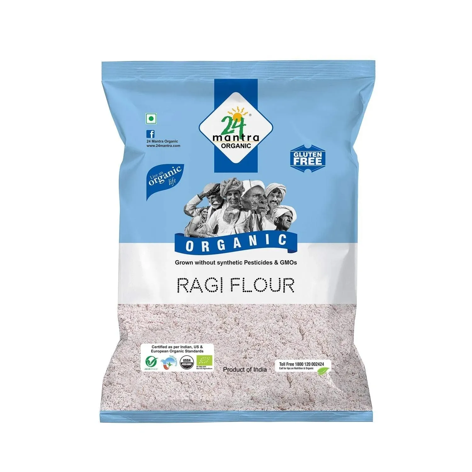 24 Mantra Organic Flour, Ragi, 2 Pound